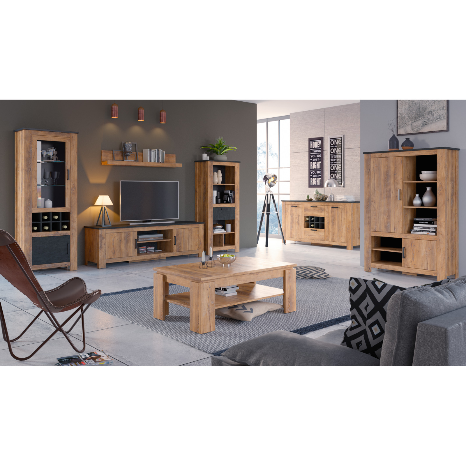 Salontisch Riva Dekor Kastanie Breslau 110 x 43 x 67 cm