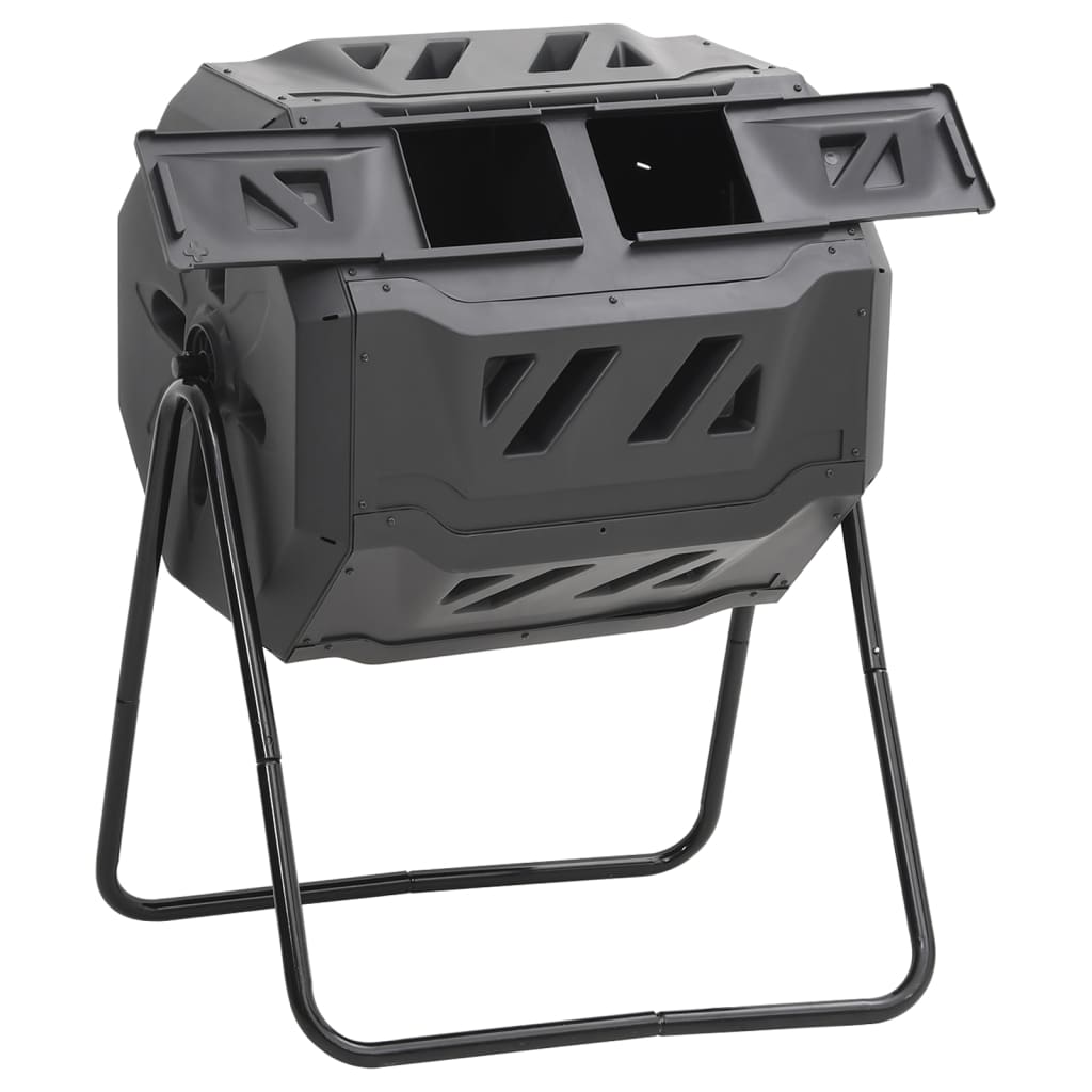 Bac à compost de jardin noir 73x64x95 cm 160 l