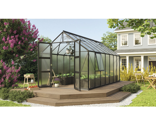 Vitavia Olymp 11500 kas, dubbelwandige polycarbonaatplaten, 6 mm, 257 x 448 cm, zwart