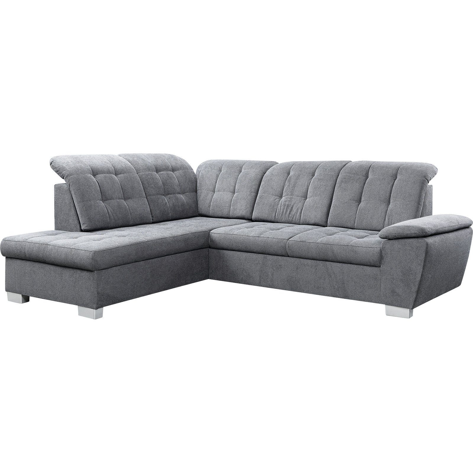 Ecksofa Nicole Stoff grau, Recamière links