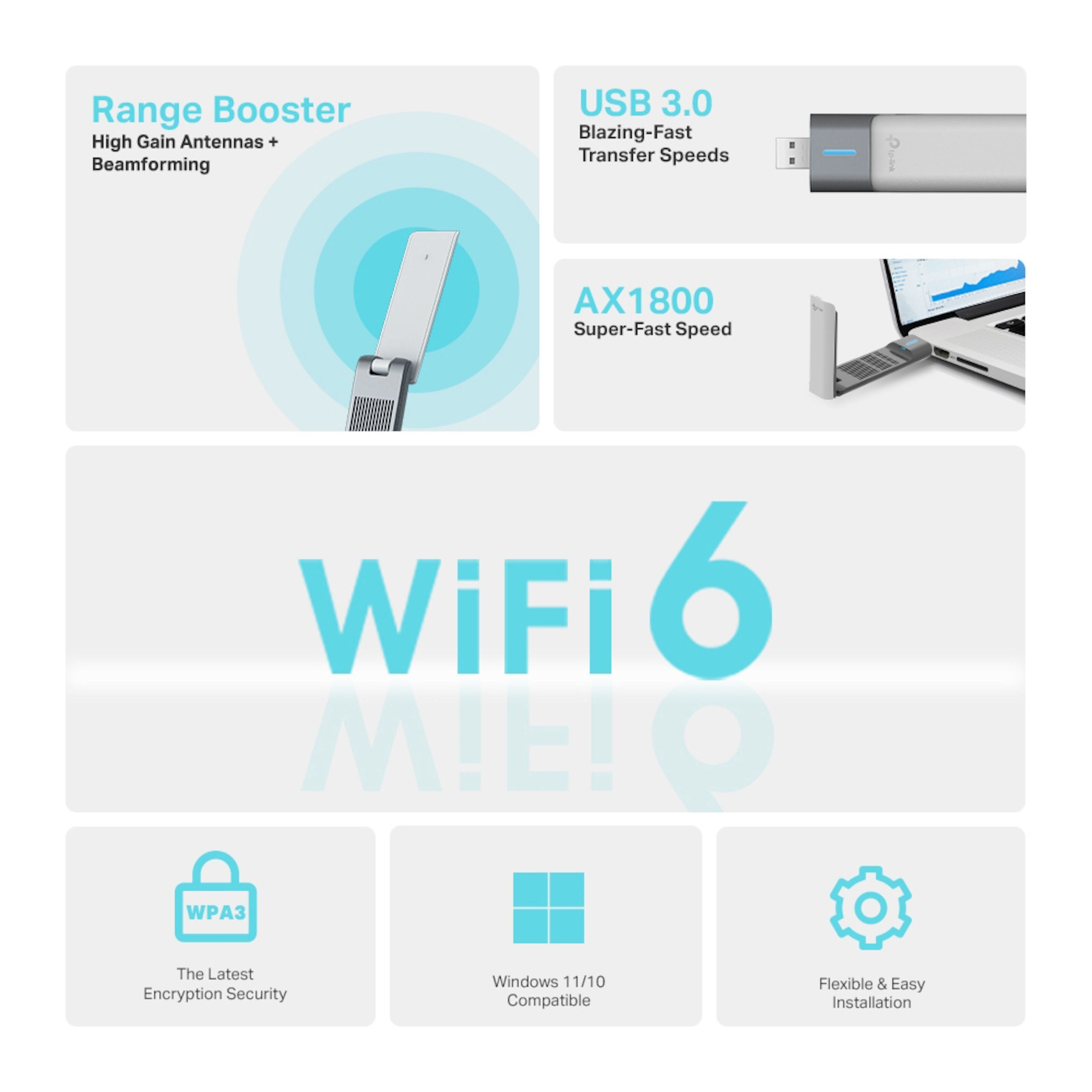 TP-link Archer TX20UH Trådløst USB-nettverkskort AX1800