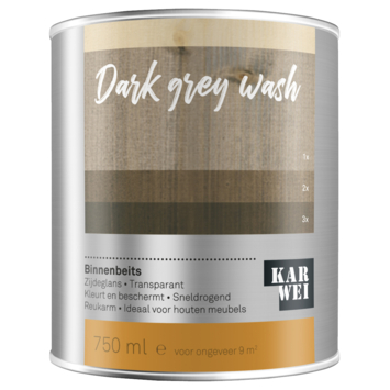 KARWEI binnenbeits transparant dark grey wash 750 ml