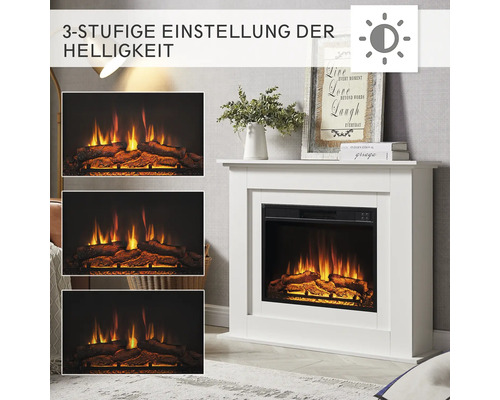 Elektrische haard Balderia Finn 100x82 cm wit 2000 watt met afstandsbediening