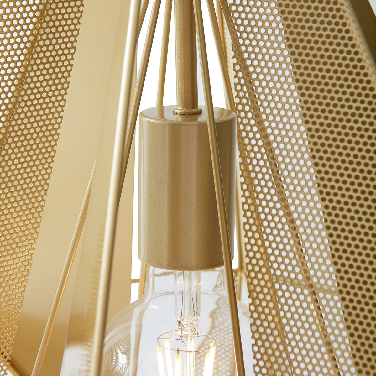 Industriële hanglamp goud met mesh - Carcass