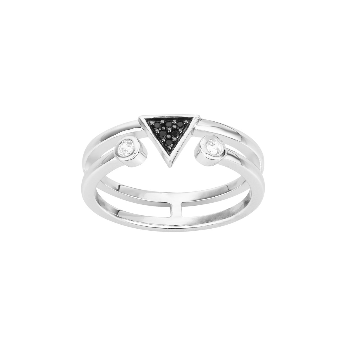 Bague en Argent avec oxyde de zirconium noir