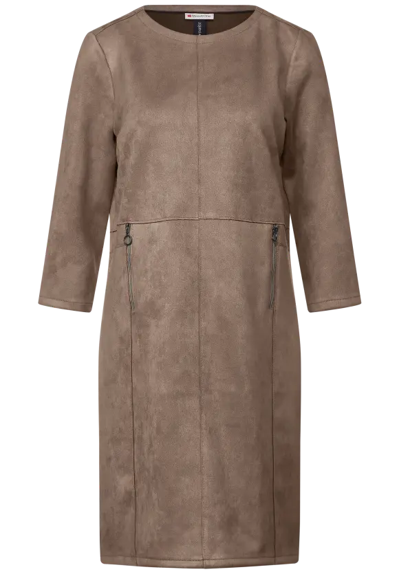 Velours Kleid - nougat mocca