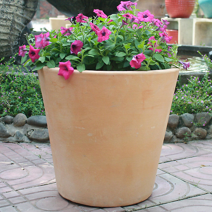 Pot rond terre cuite Blooma Mali effet blanchi ø35 x h.33 cm