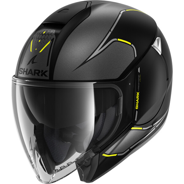 Shark - Casque Citycruiser Krestone Noir Mat / Gris Mat / Jaune