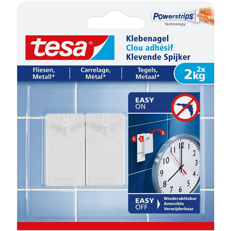 Tesa Klebenagel für Fliesen und Metall, 2 kg, 2 Stück