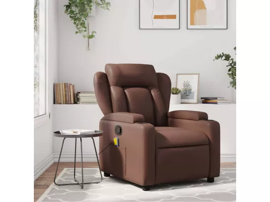 Fauteuil de massage inclinable Marron Similicuir