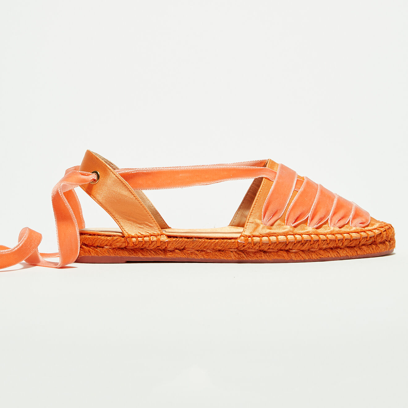 Castaner Espadrilles en Satin & Velours Kimita pêche