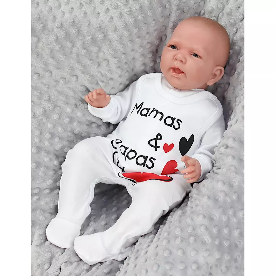 TupTam Unisex Baby Strampler mit Spruch weiß Modell 2