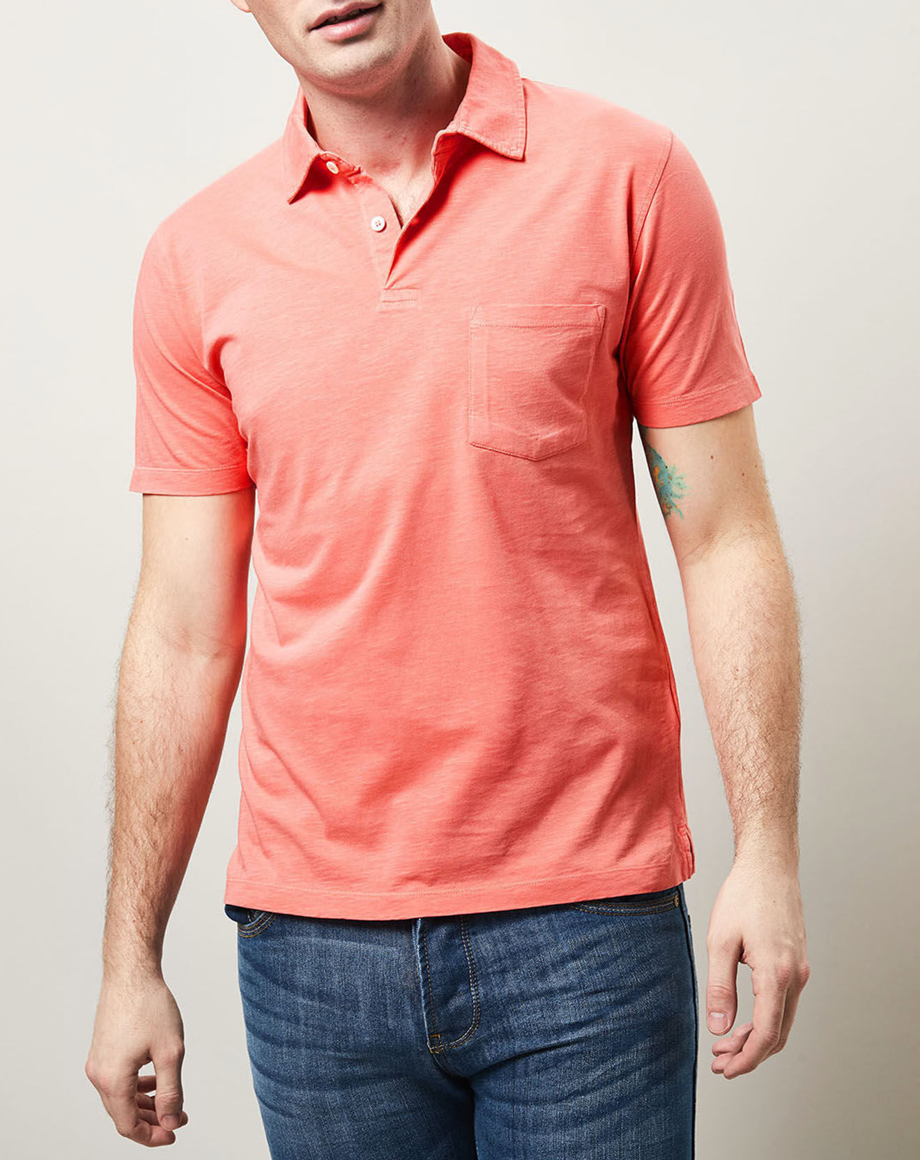 Hartford Polo en Coton rose corail