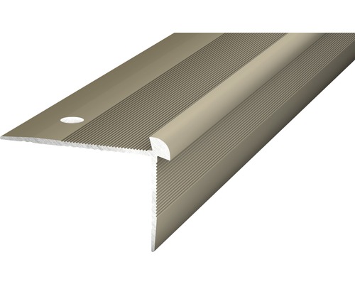 Traprandprofiel, aluminium/roestvrij staal, mat, geperforeerd, 40 x 26 x 2500 mm