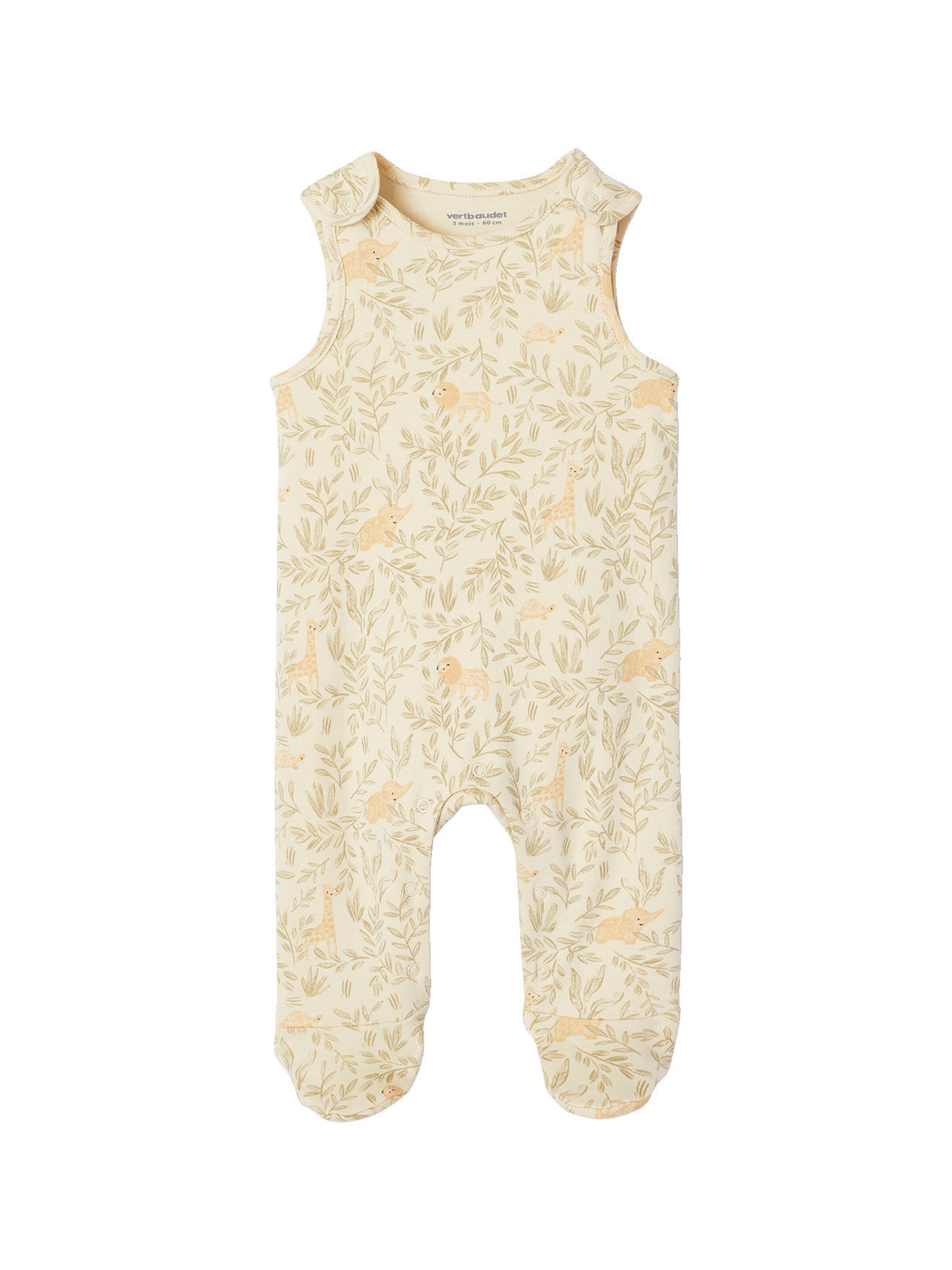Vertbaudet Bio-Kollektion: Baby Geschenk-Set aus Body, Latzhose & Mütze wollweiß