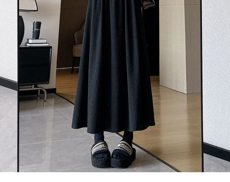 Magimomo - Hoge taille effen maxi A-lijn rok