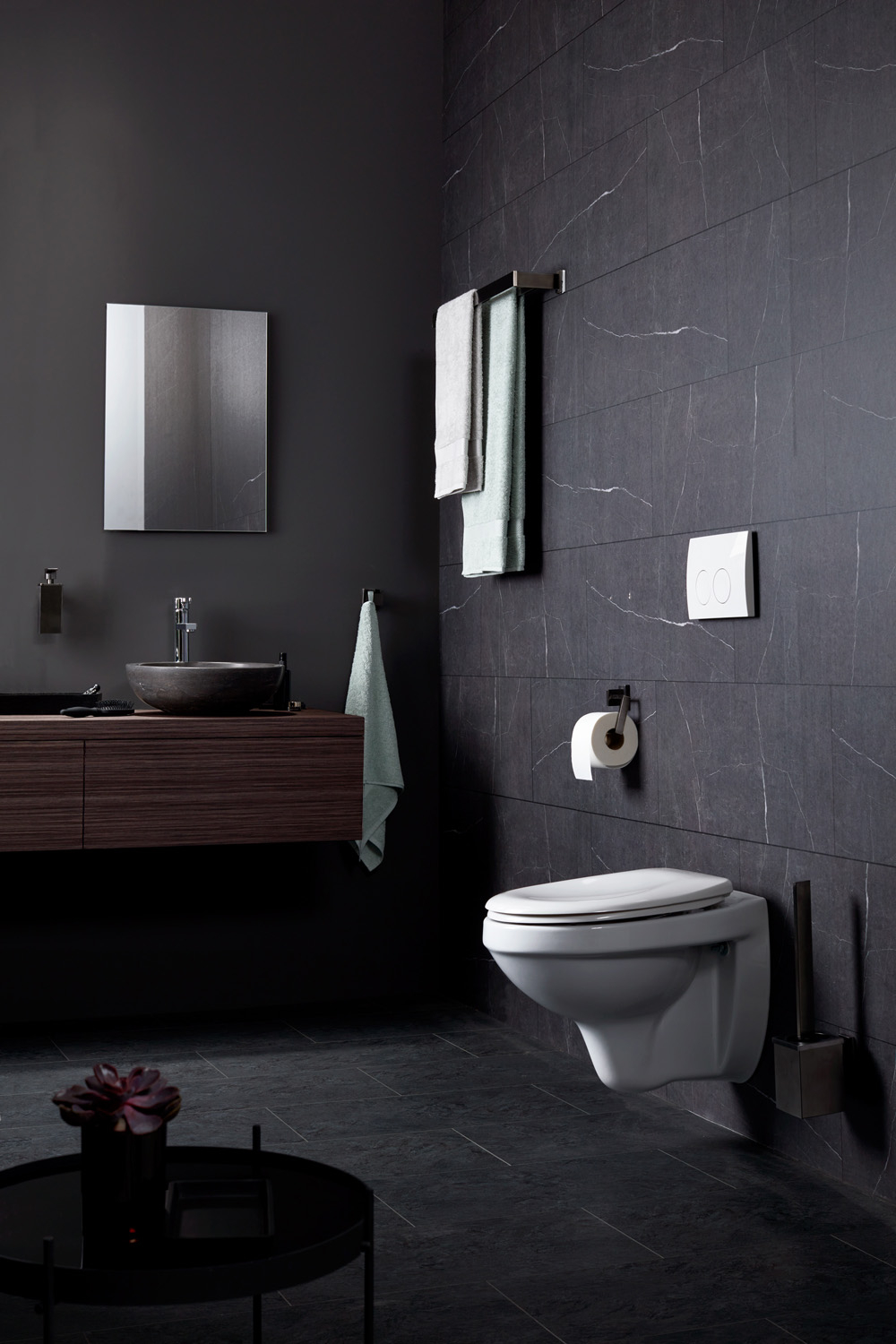 Haceka Edge toiletrolhouder zonder klep grafiet