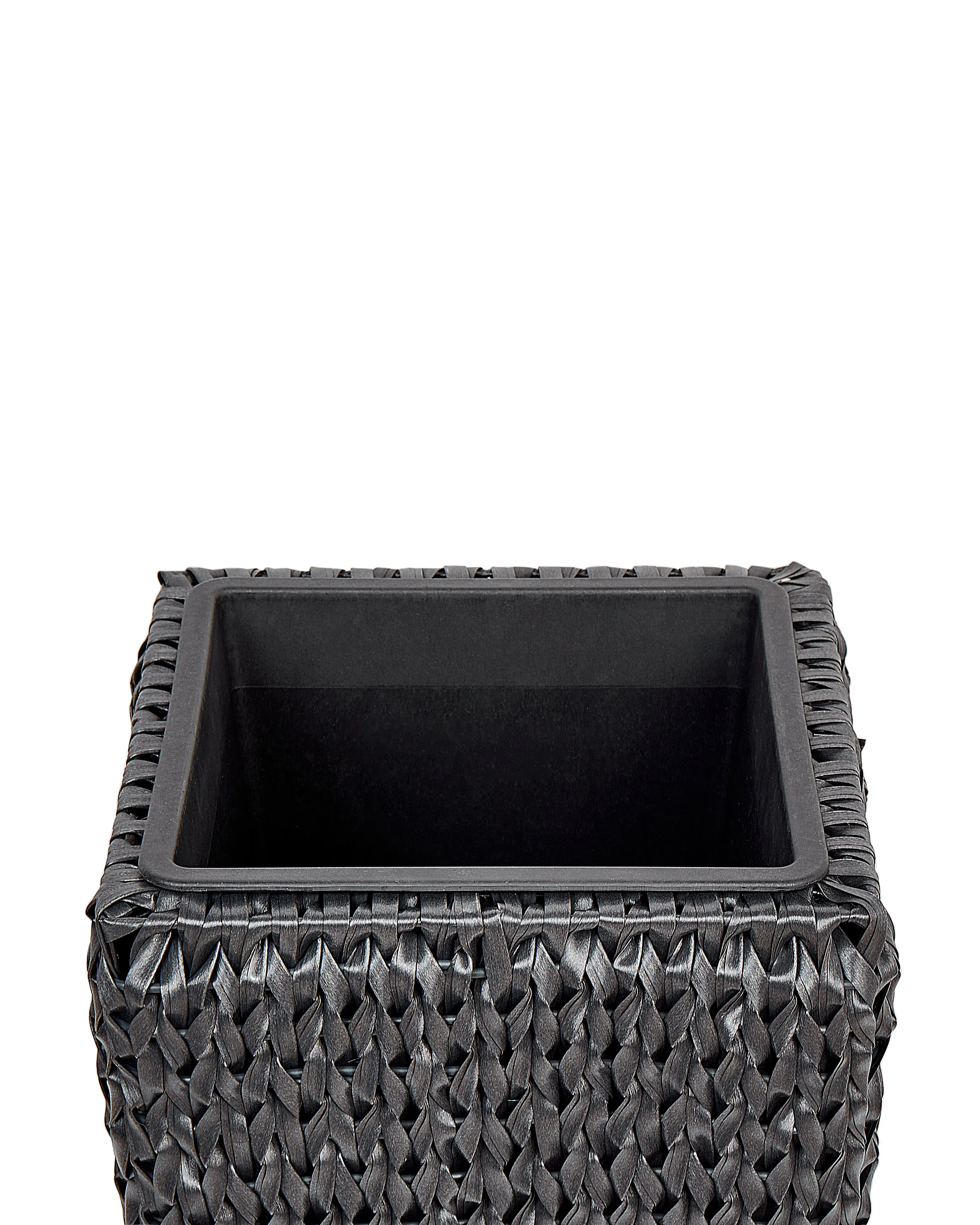 Set van 2 bloempotten BERBERIS PE rotan 34/45 cm Zwart