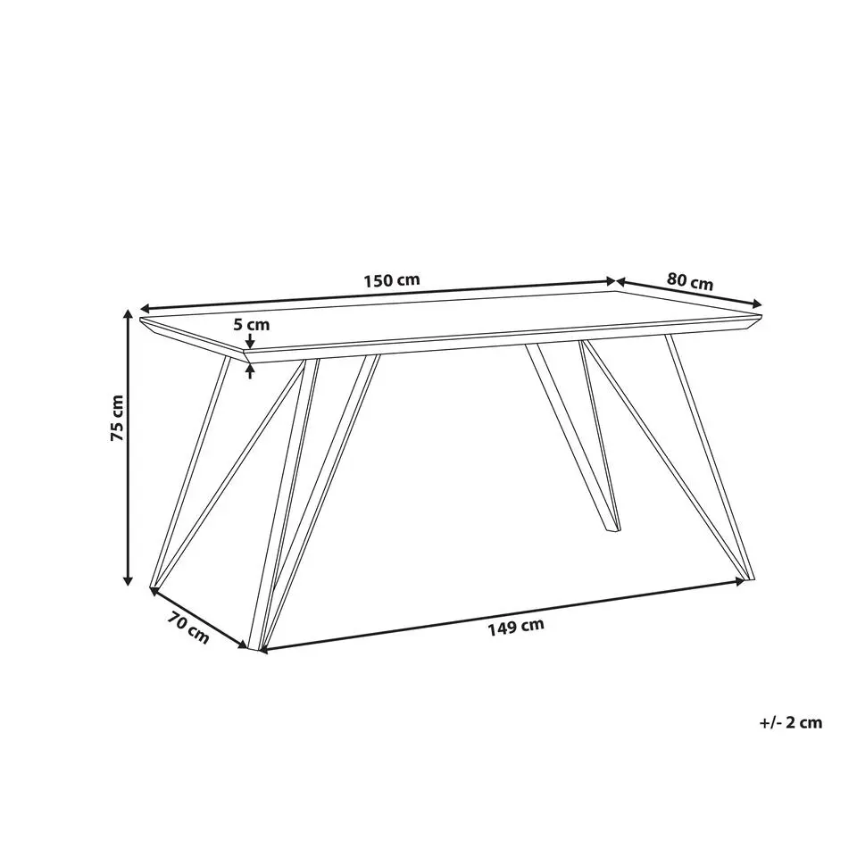 MOLDEN - Eettafel - Zwart/ Wit - 80 x 150 cm - MDF