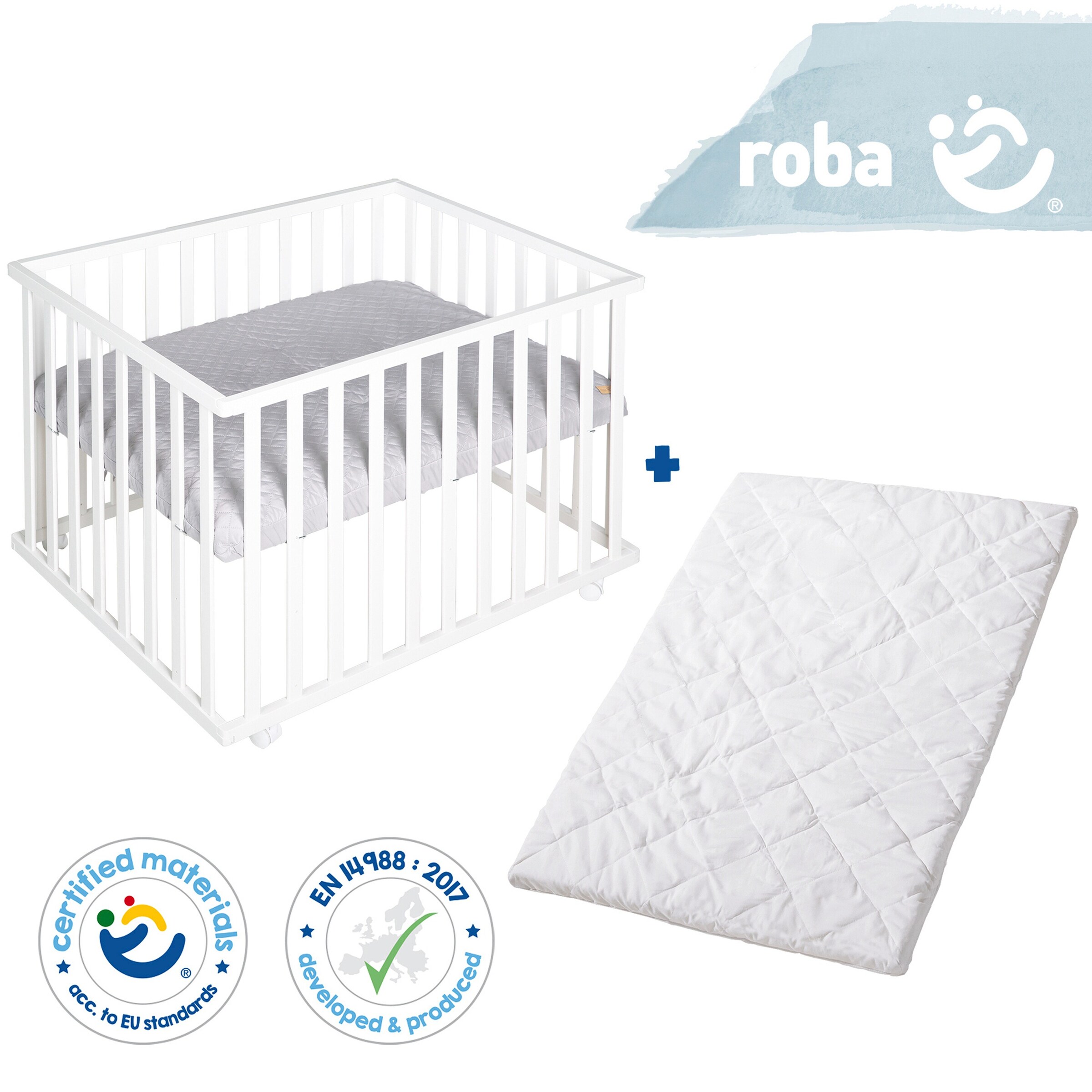 roba Set Laufgitter inkl. Matratze roba Style grau