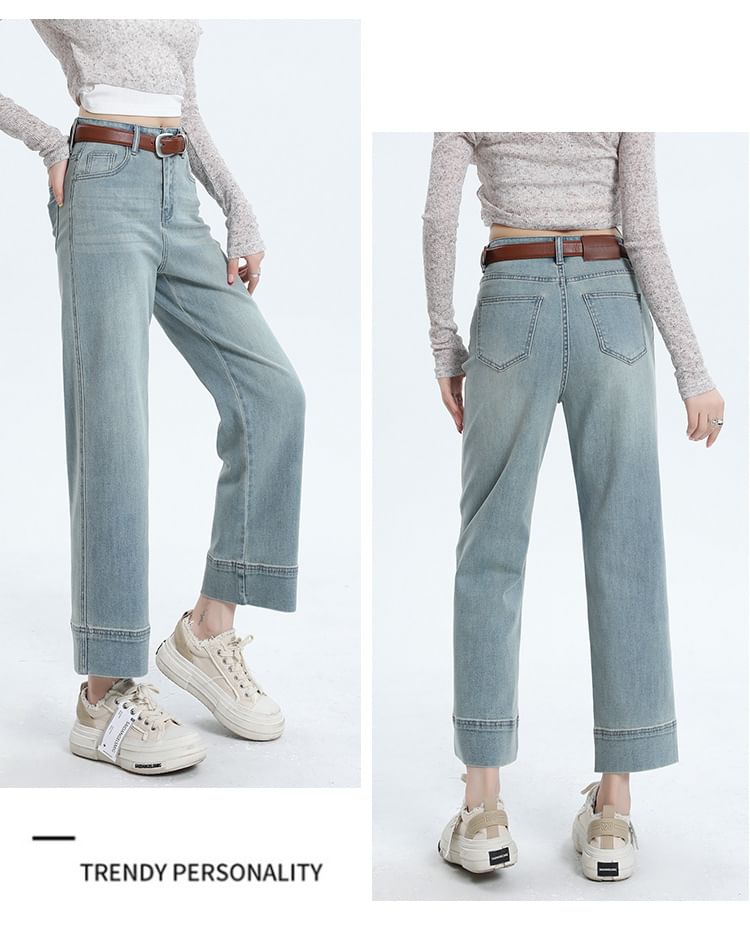 Denimot - Hoge taille rechte crop jeans (verschillende ontwerpen)