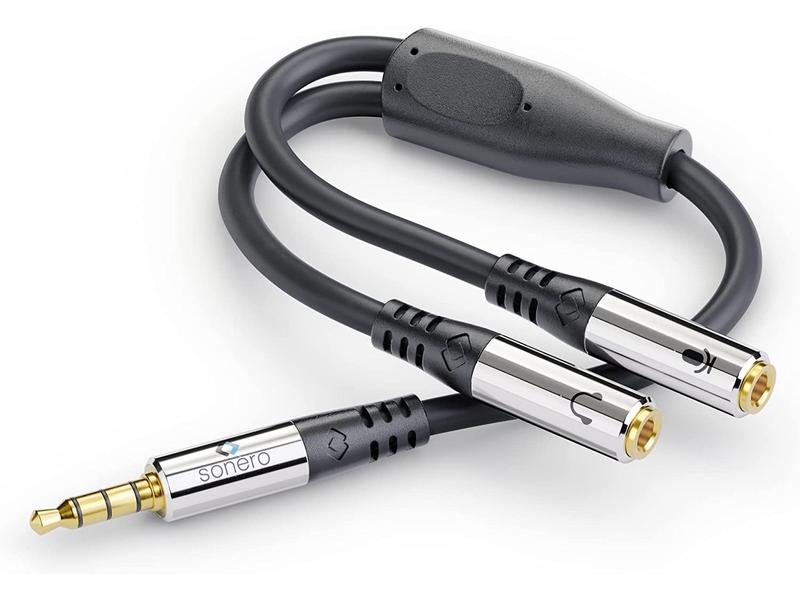 sonero Audio-Kabel 3.5 mm Klinke - 3.5 mm Klinke 0.25 m Sonero 3.5mm auf 2x 3.5mm Audio Adapter Kabel 0.25m