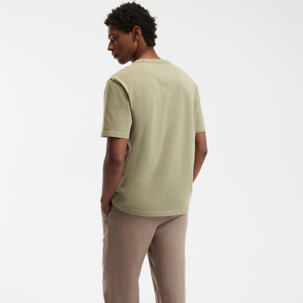 COLEÇÃO LA REDOUTE<br>Camiseta de gola redonda, malha de algodão