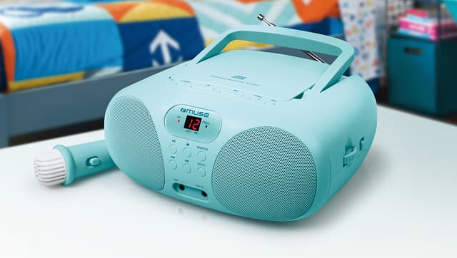 MD-203 KB Radioafspiller FM med CD Aux Mic. Turkis