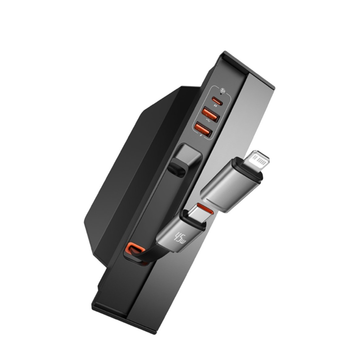 T-Space Series Tesla Model 3 / Y USB Multiport Adapter Hub mit USB C Kabel   USB C / 2x USB 3.0 Anschluss für die Mittelkonsole (BS-TS002)