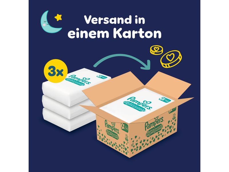 Pampers Nachtwindeln Baby Dry Night Pants Grösse 4 Monatsbox 9-15 kg, 180 Stück