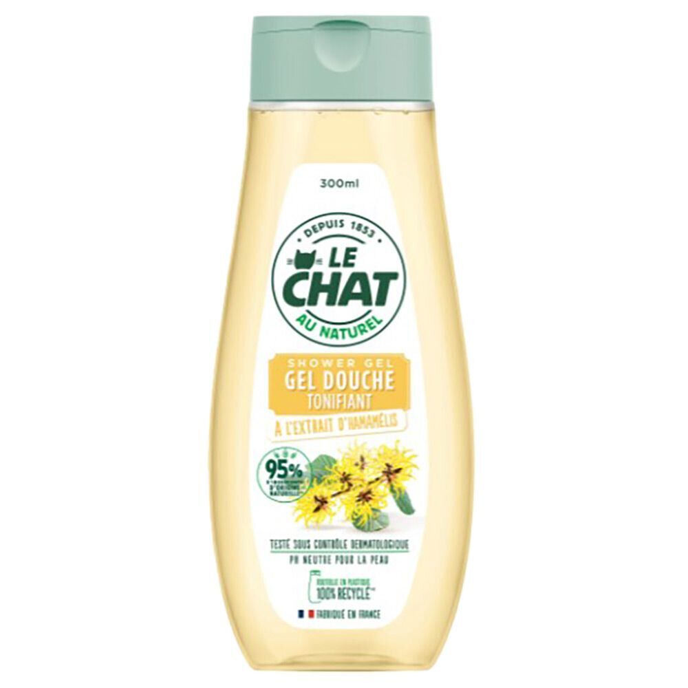 Gel douche tonifiant Le Chat Naturel à l'extrait d'hamamélis 300 ml