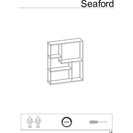 Seaford vægreol - trælook og sort