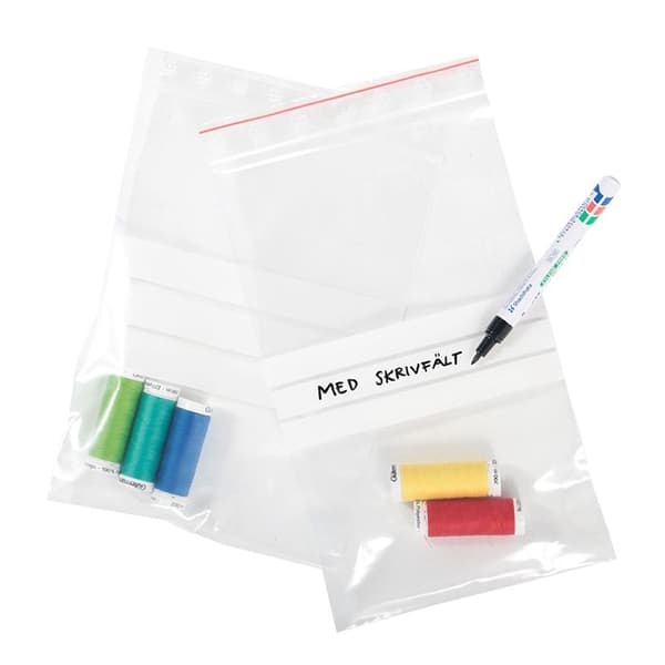 100-Pak - 10x15cm Ziplock / Glidelåsposer Skrivefelt / Zip Lock