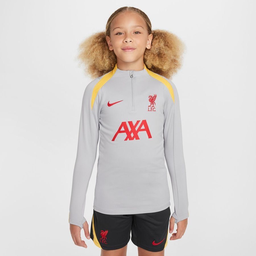 Liverpool Maillot d'Entraînement Dri-FIT Strike Drill 3ème - Gris/Jaune/Rouge Enfant