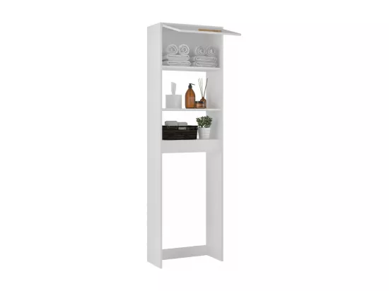 Meuble WC Blanc 1 Abattant 182 cm 4 Niches