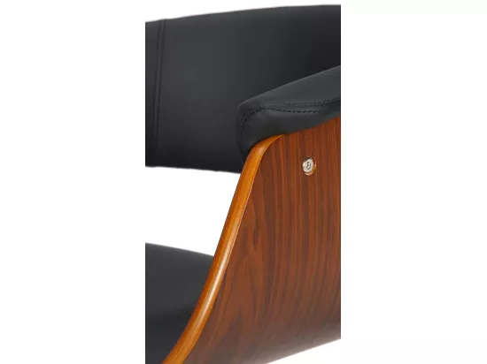 Lot de 2 Tabouret de bar - Similicuir - Noyer / Noir - Vestal