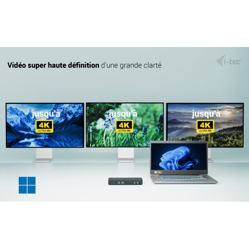 i-tec USB-C Intelligent Triple Display Docking Station + Power Delivery 100W