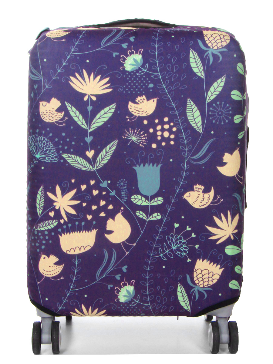 Housse de valise Periea Purple with Yellow Birds S