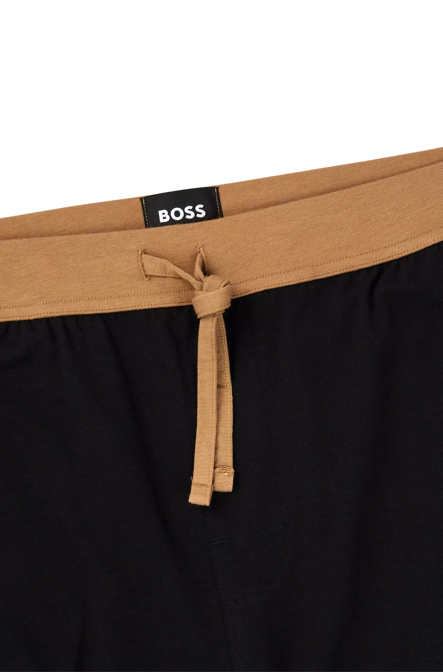Calça de pijama BOSS em mistura de algodão preto com detalhe do logotipo