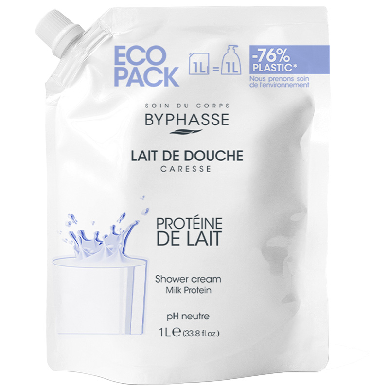 Recharges gels douche - Protéine de lait - Caresse - 2 x 1 L