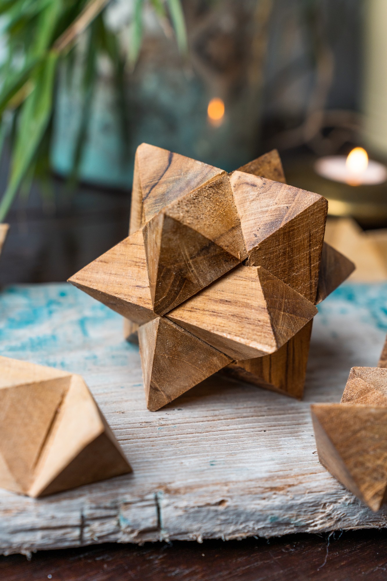 Puzzle 'Stern' aus Holz, braun, Ø 7 cm günstig bestellen