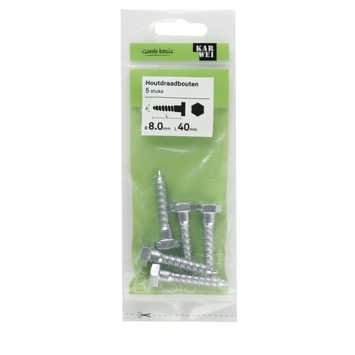 KARWEI houtdraadbout M8x40 mm 5 stuks
