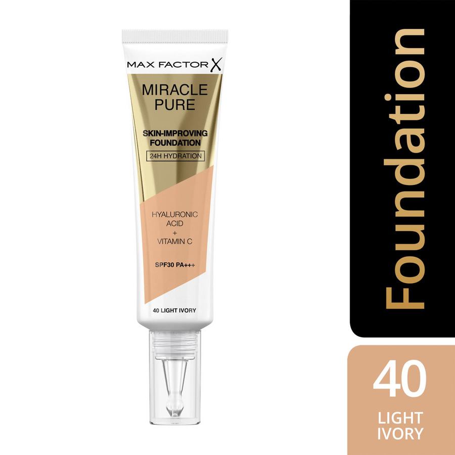 Max Factor Miracle Pure Skin-Improving Foundation 40 Light Ivory 30ml