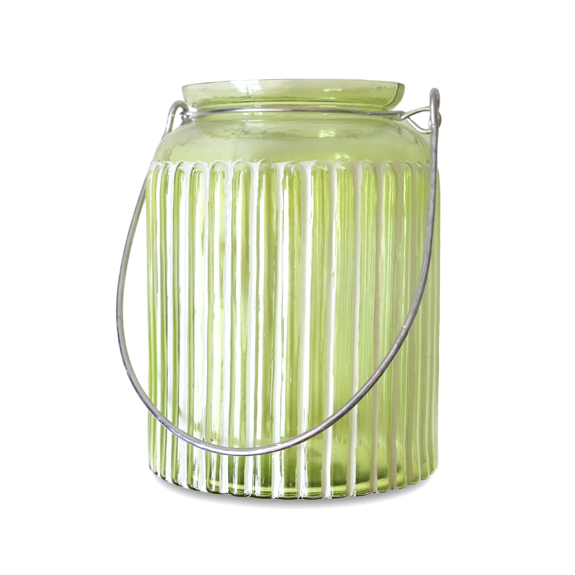 Glas-Windlicht, grün, Ø 15 cm, H 22 cm von fischer's lagerhaus