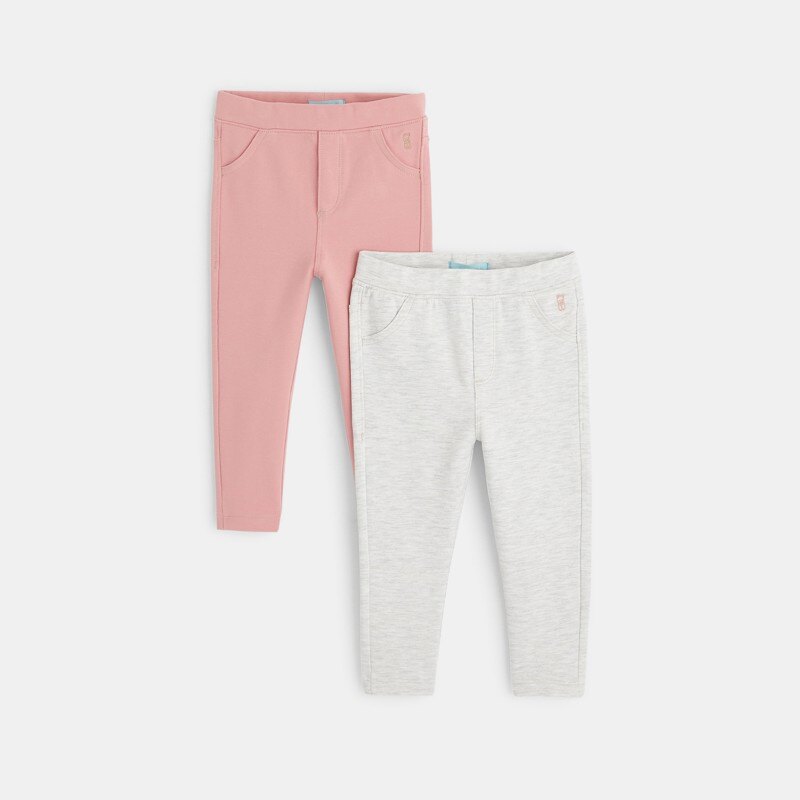 Jegging uni (lot de 2) rose bébé fille Rose