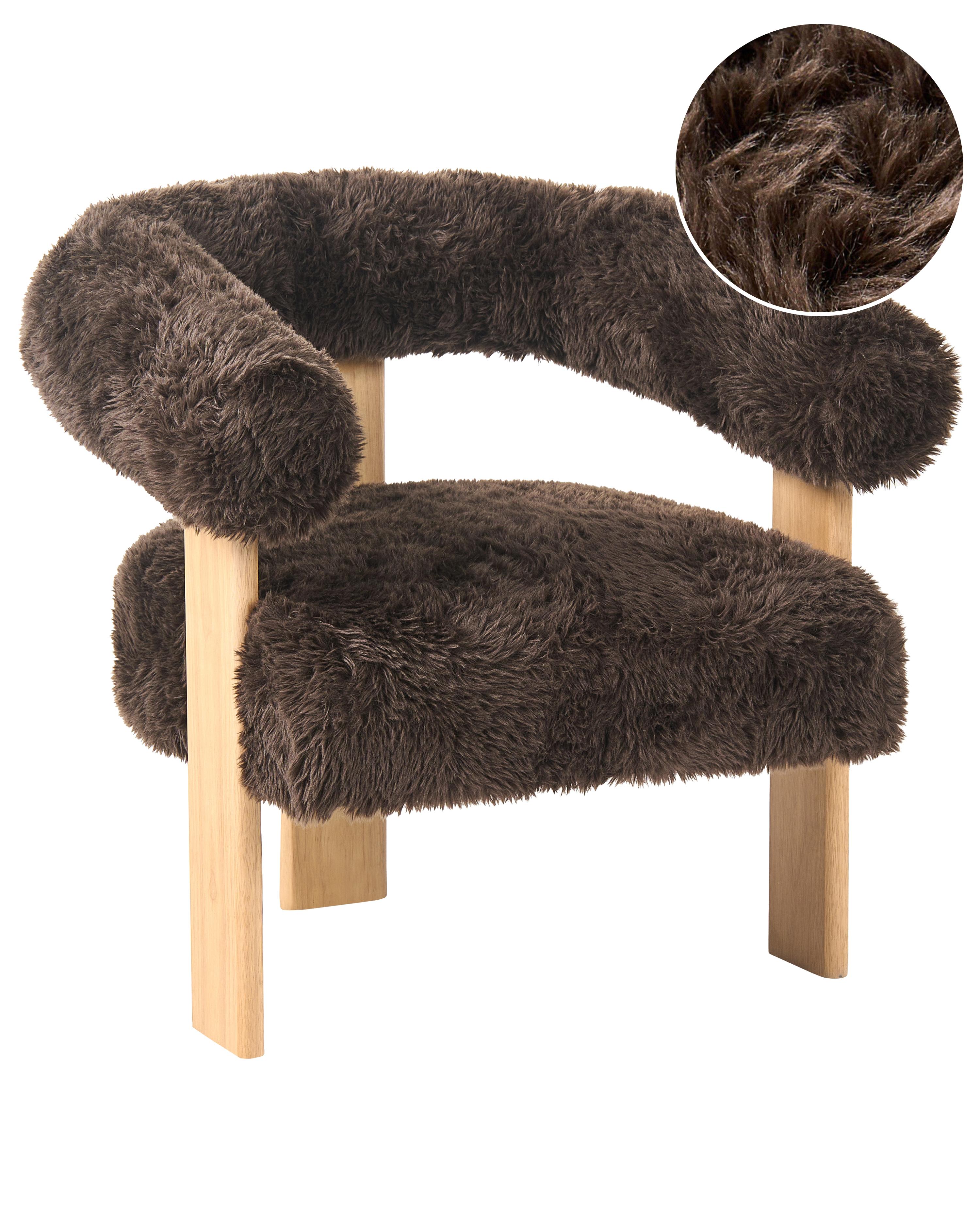 Fauteuil ILBRO Nepbont Donkerbruin/lichtbruin