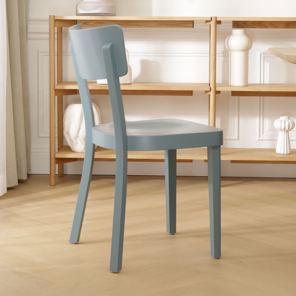 Houten eetkamerstoel Fergus - blauw