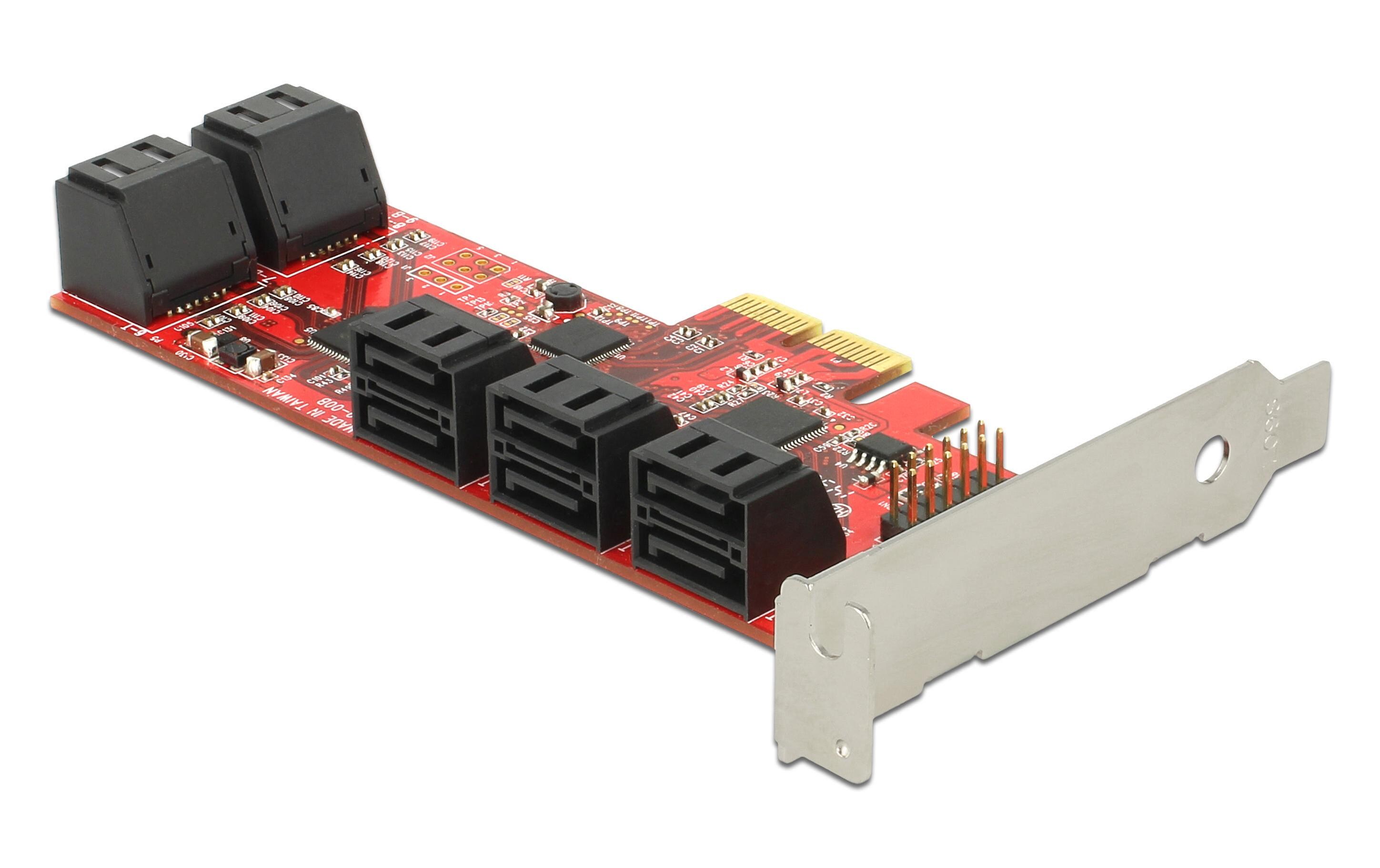SATA-Controller PCI-Ex2- 10x SATA3 intern<br>Delock PCI Express x2 Karte zu 10 x intern SATA 6 Gb/s