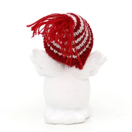 Sigro Polyresin Schneekinder mit Strickmütze rot/weiß stehend, 1 Stück, 2-fach sortiert