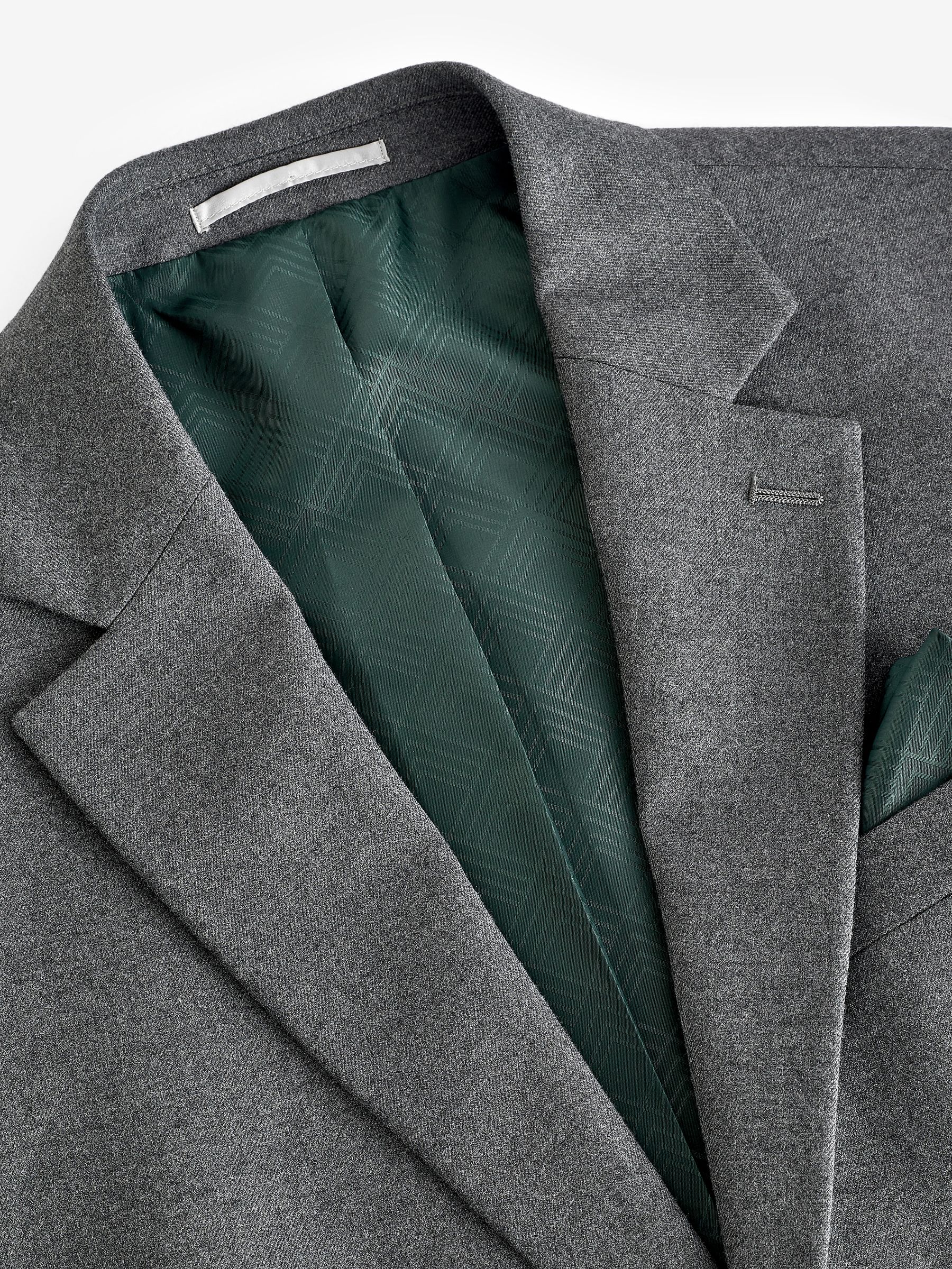Grijs - Slim-fit flanellen colbert